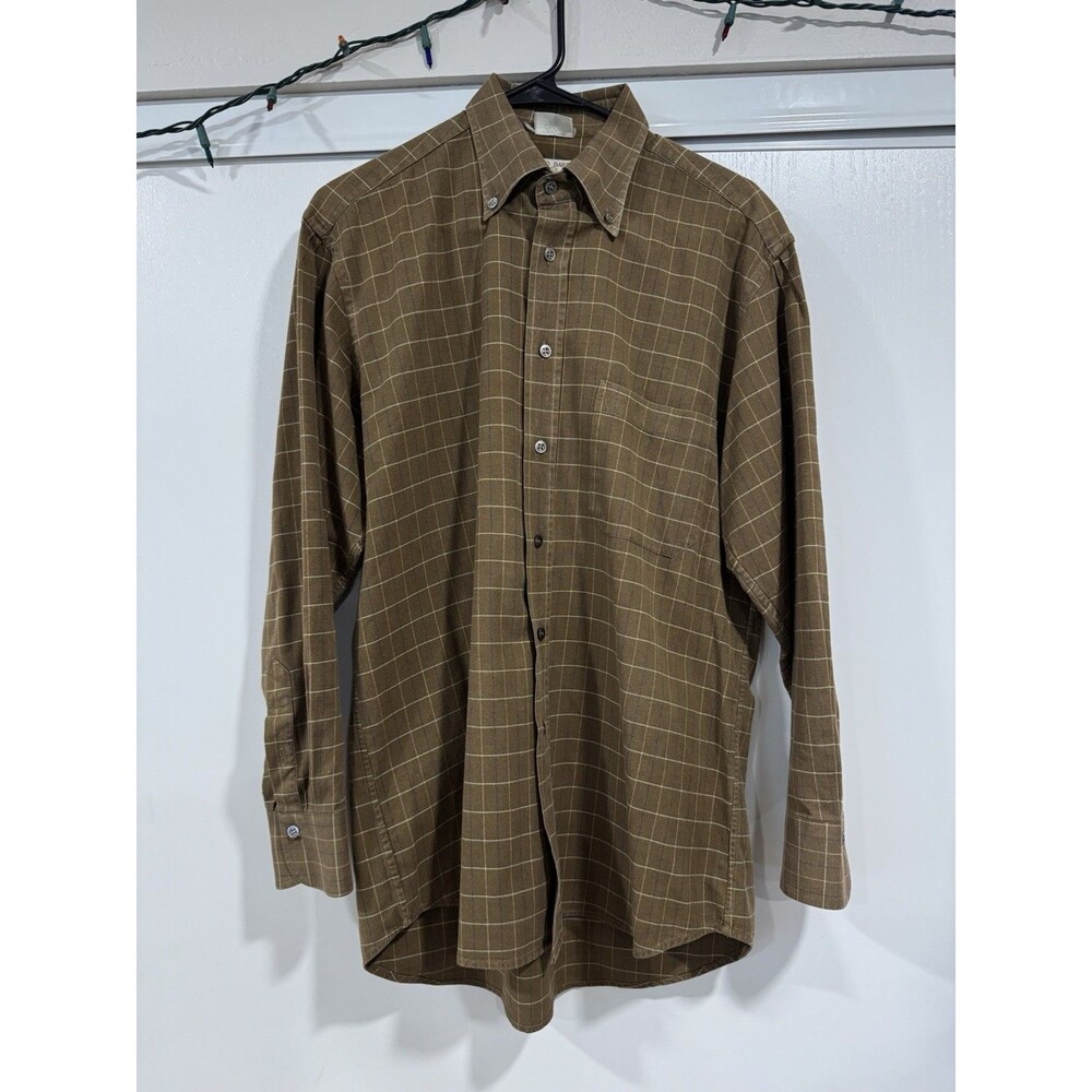 Luciano Barbera Men’s Long Sleeve Shirt – Size L – Made in Italy Brown